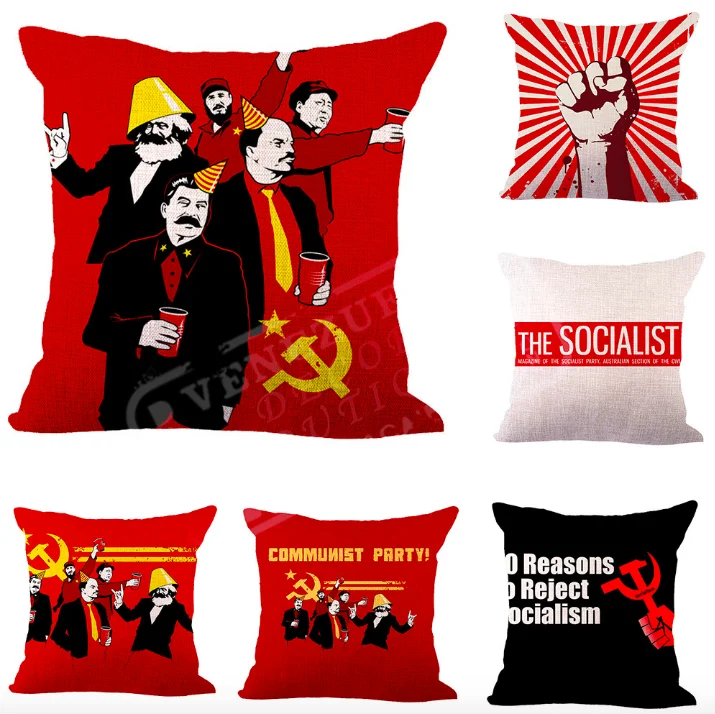 

Socialist Leader Stalin Lenin Neck Body Pillowcase Linen Bed Pillows Cover Couch Seat Cushion Throw Pillow Home Decoration Gift