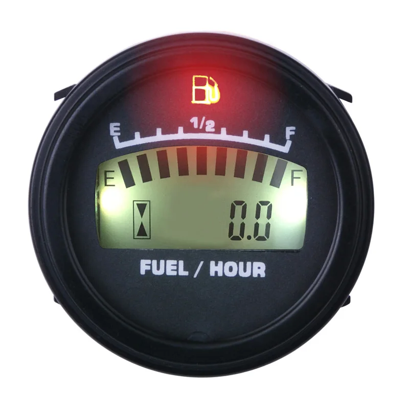 Digital LCD Fuel Gauge DC Powered For Gas Engine Motorcycle Jet Ski