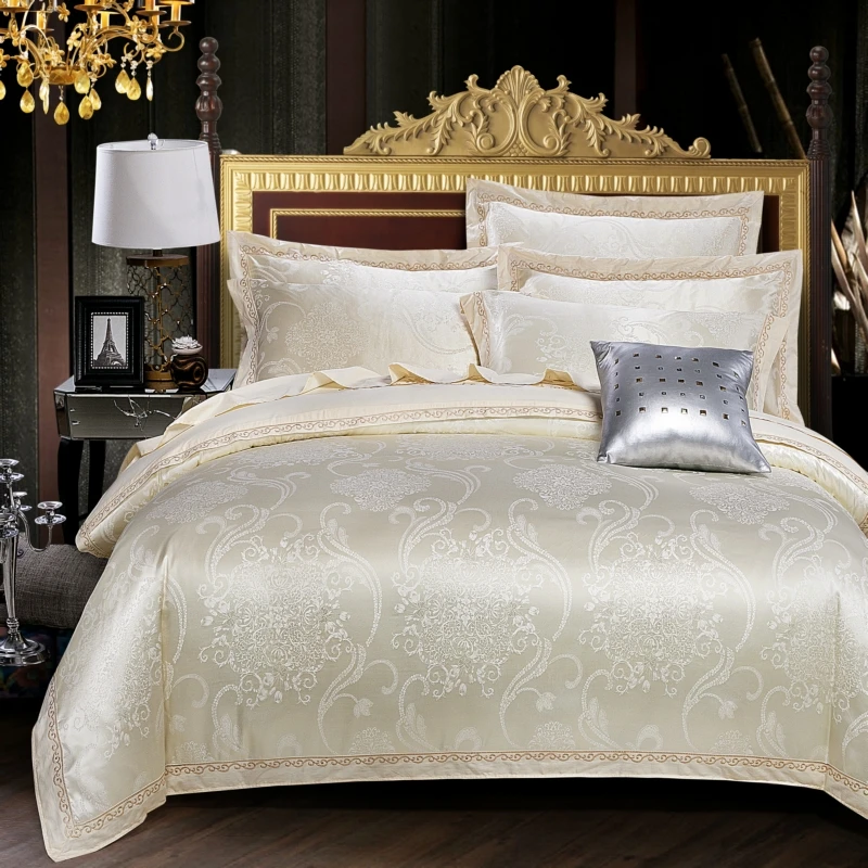 KELUO Luxury Wedding jacquard mulberry silk bedding 100cotton