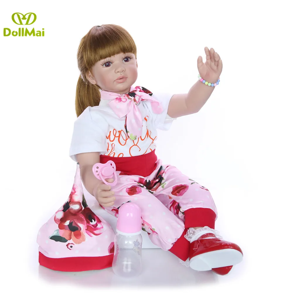 60cm Big Size Reborn Toddler bebe Doll Toy Lifelike Vinyl Princess Baby silicone dolls Cloth Body Alive Girl Birthday Gift 60cm Big Size Reborn Toddler bebe Doll Toy Lifelike Vinyl Princess Baby silicone dolls Cloth Body Alive Girl Birthday Gift