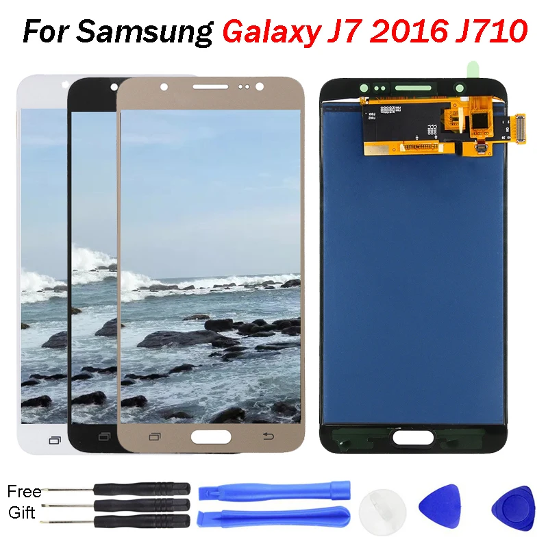 

For Samsung galaxy J7 2016 J710 display J710F J710M Touch Screen Digitizer Assembly J710fn touch screen J710 LCD with frame