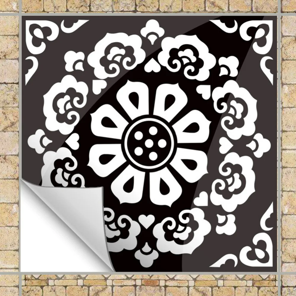 10pcs/set Retro Tiles Stickers Black Waterproof Bathroom Kitchen Wall Stickers Home Decor Decal 20x20cm adesivo de parede 10pcs/set Retro Tiles Stickers Black Waterproof Bathroom Kitchen Wall Stickers Home Decor Decal 20x20cm adesivo de parede