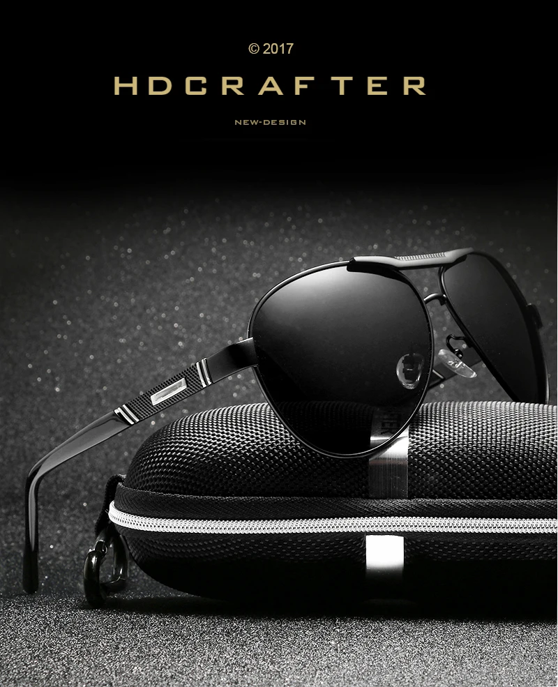HDCRAFTER классический поляризованный, Алюминиевый, магниевый солнцезащитные очки сплав рамка мужские вождения солнцезащитные очки для мужчин аксессуары для очков