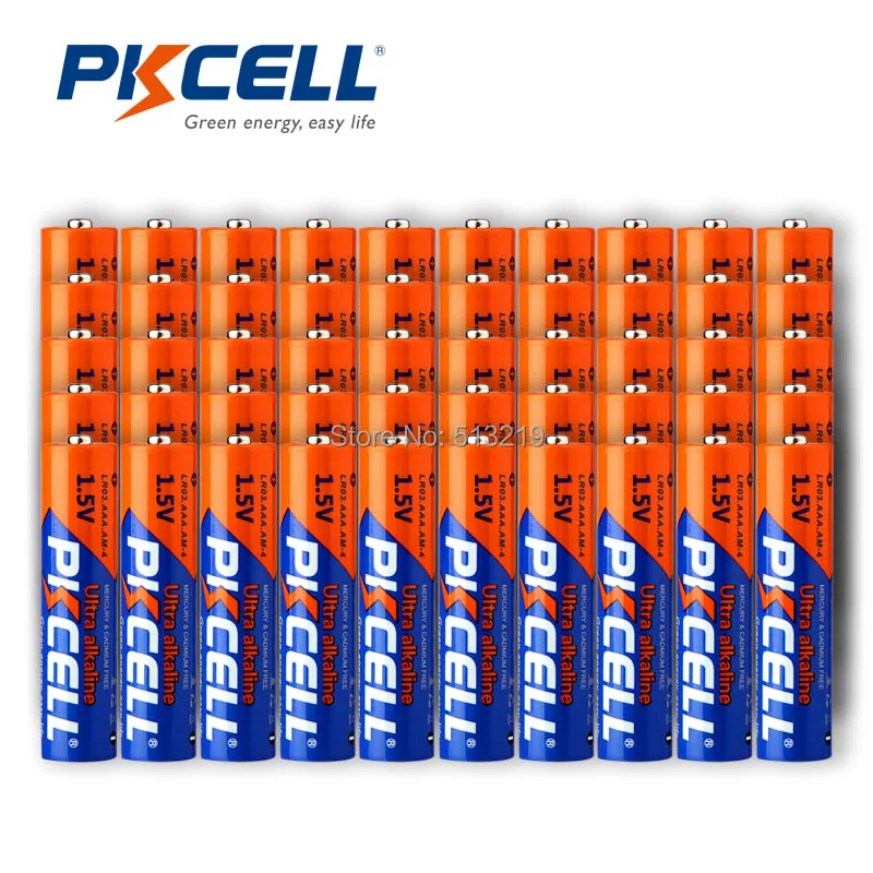 50 шт. * Щелочная батарея PKCELL LR03 AAA 1 5 V 3A Bateria Baterias для игрушек пульта дистанционного