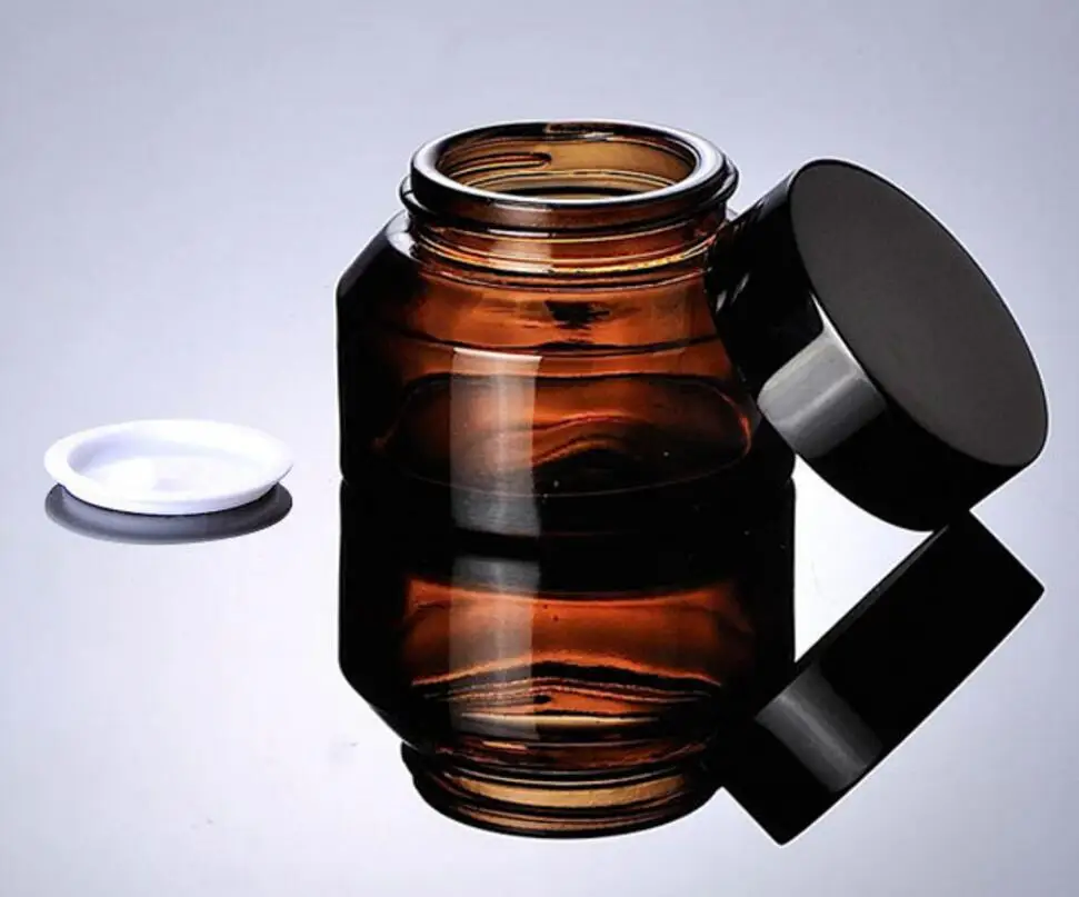 Высокое качество 100 шт./лот 50 г пустой коричневого стекла баночки для крема, уход за кожей крем бутылки с темно-крышкой