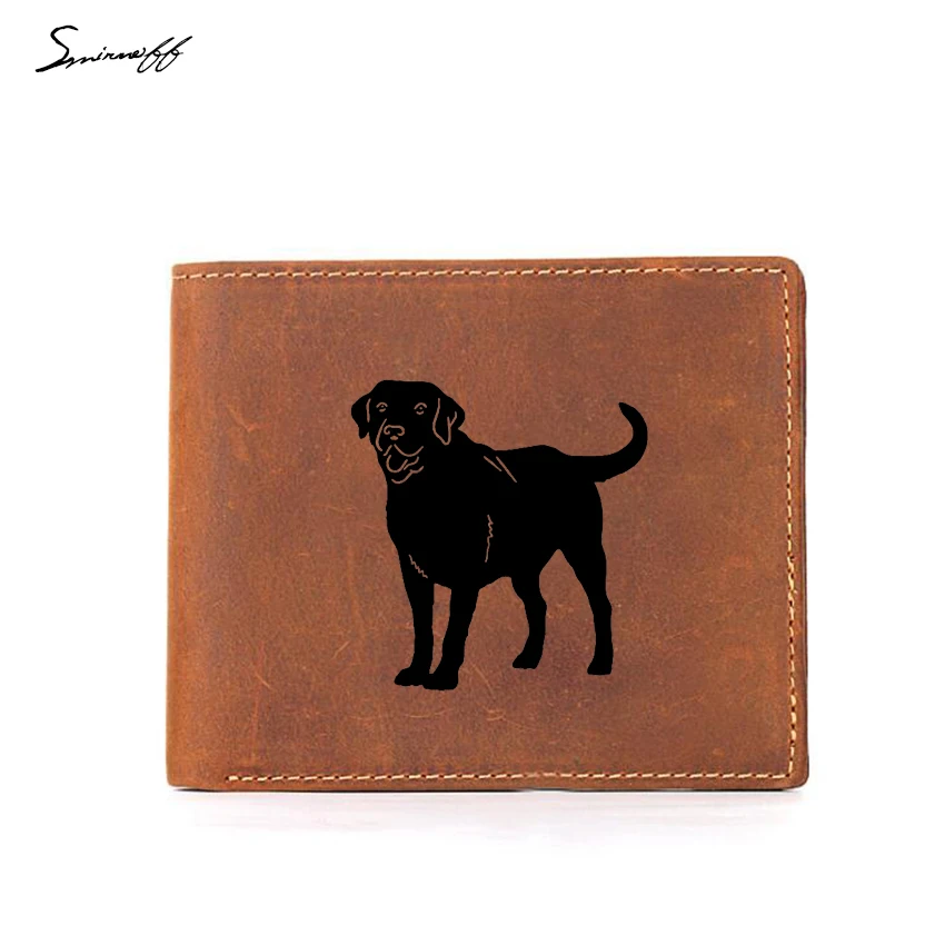 

Labrador Retriever Dog Cartoon Purse Leather Wallet Men Short Purses RFID Card Holders Fashion Men Coin Pocket Wallet