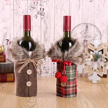 Красное вино бутылка крышка Рождество лук винный чехол Рождественская одежда в форме вина крышка Ресторан декорирование реквизит
