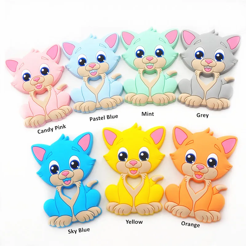 Chengkai 10 шт. Силиконовый грызунок с котом DIY Baby Shower Жевательная Подвеска для