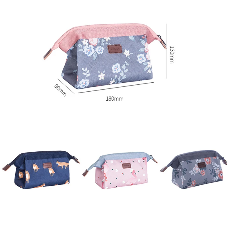 XZP Animals Flamingo Fox Cosmetic Bag Women Necessaire Flower Make Up Bag Travel Waterproof Portable Makeup Bag Toiletry Kits