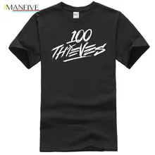 дешево! 100 Thieves Logo 3 Популярная футболка без метки Лучший!