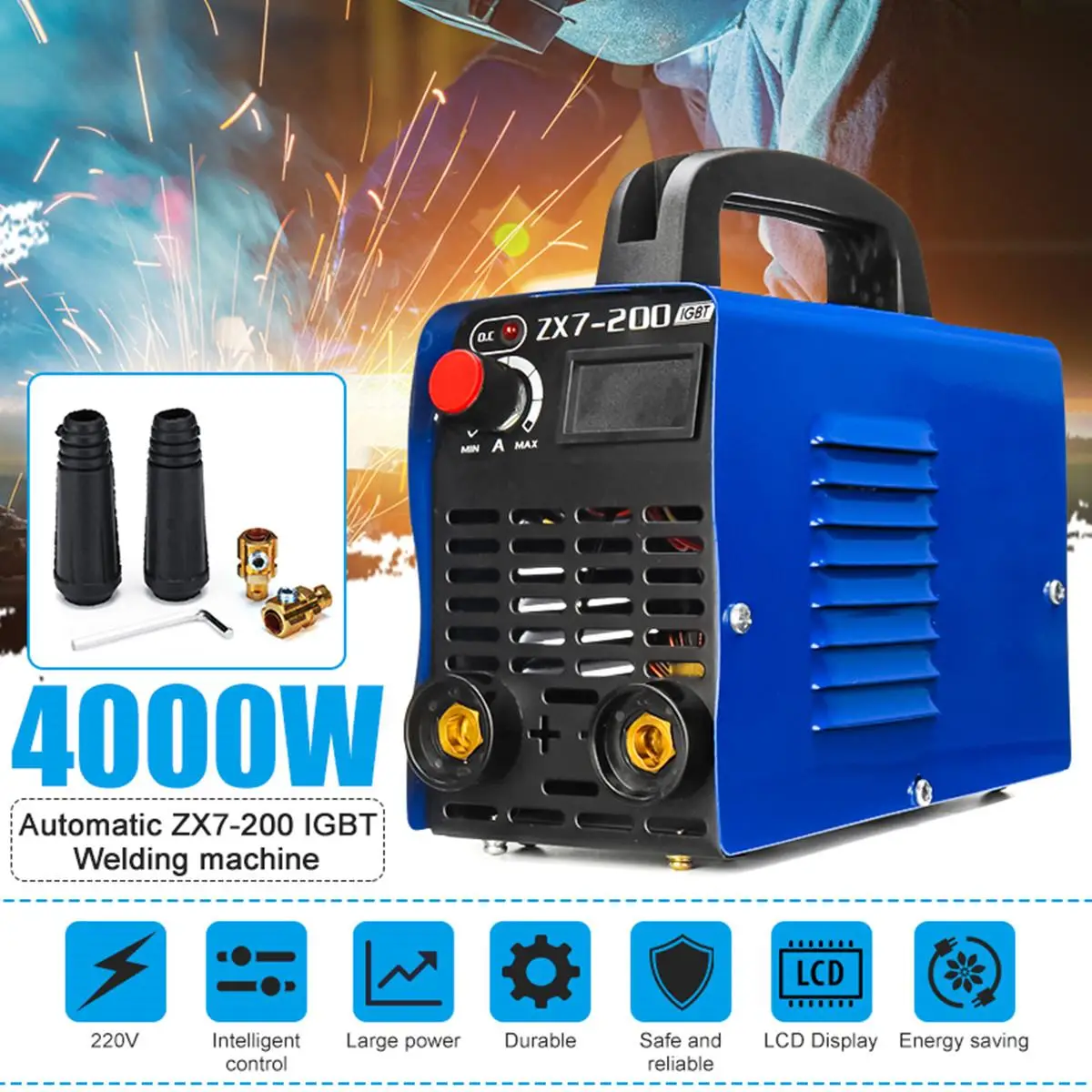 

4000W 20A-200A Adjustable Portable Mini Handheld IGBT Inverter Arc Welding Machine Digital Electric-Welder Inverter Machine Tool