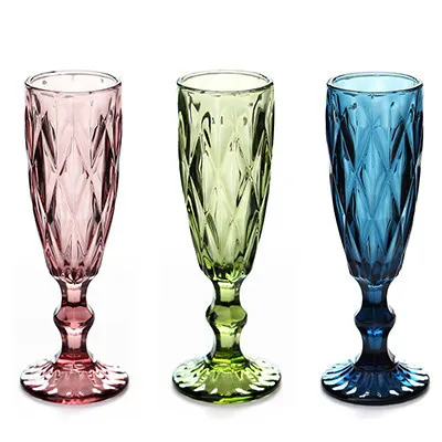 Цветной и прозрачный гравировальный стакан для шампанского, сока, вина, бара, декоративные принадлежности, не содержит свинец, 150 мл, 5 унций, 3 шт./лот, DEC351