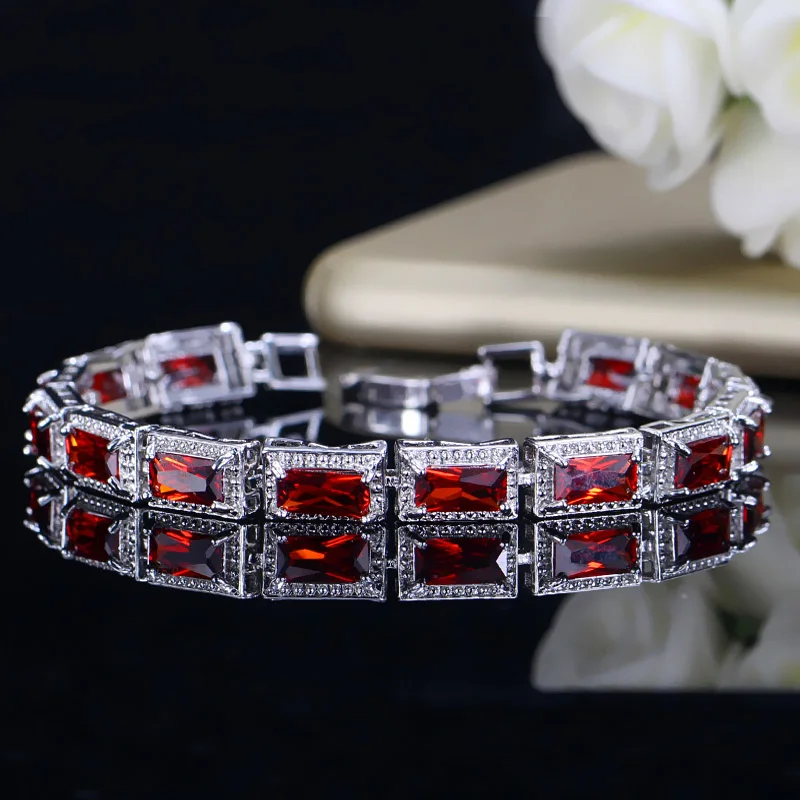 ThreeGraces, новинка, модный роскошный бренд, большой цветной кубический цирконий, хрустальные браслеты, ювелирный подарок для женщин, аксессуары BR113 - Окраска металла: Red