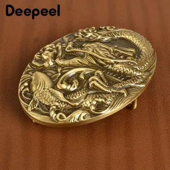 

Deepeel 39mm Brass 3D Chinese Dragon Men Belt Buckle Smooth Belt Buckle Head DIY Casual Jeans Hardware Craft Leather Material