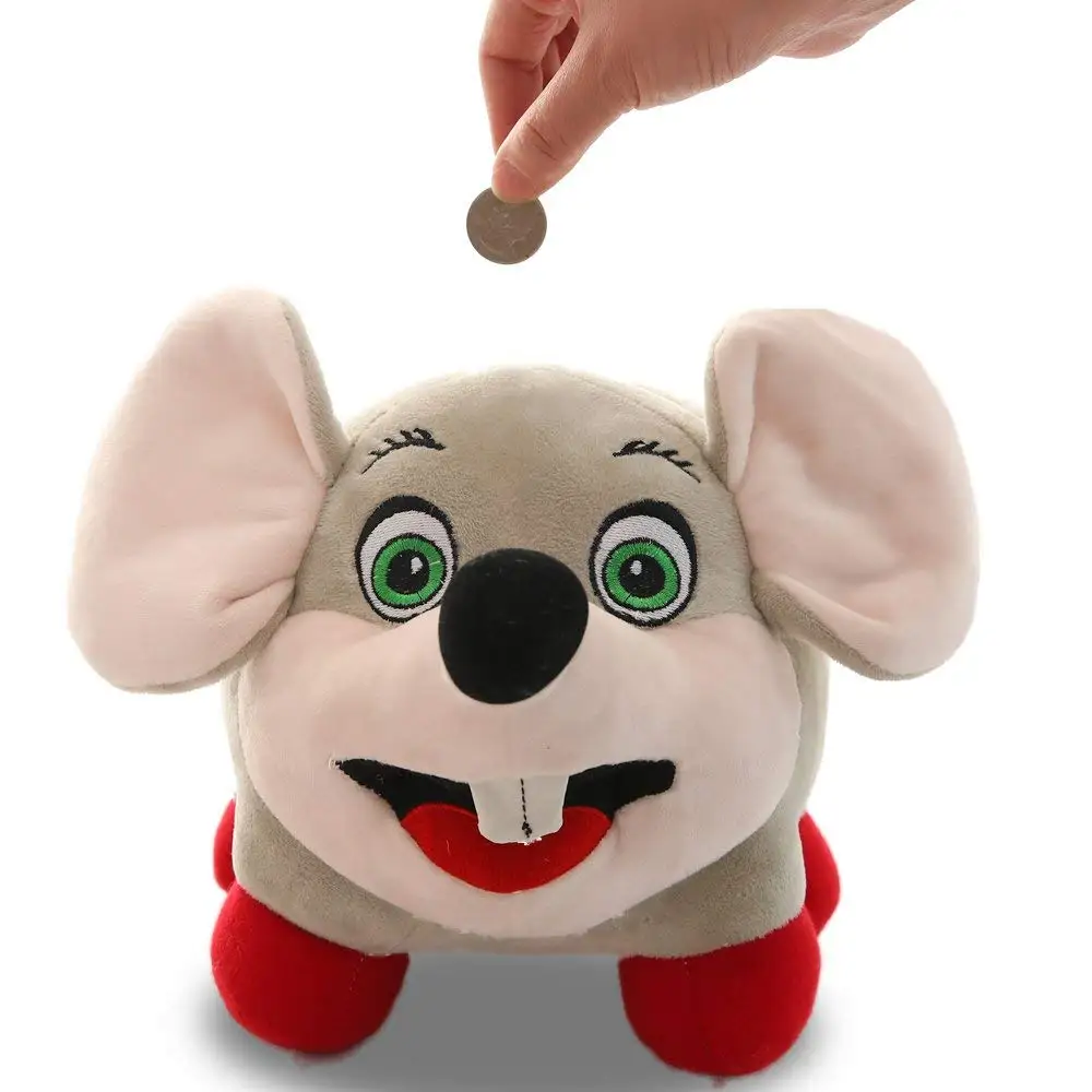 Забавная говорящая мышка плюшевая копилка с светильник щеки | экономия/монета/Копилка | чучело с пластиковым баком | подарок