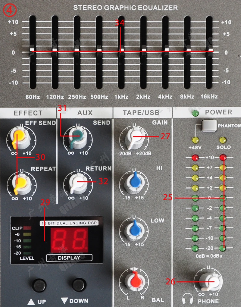 FREEBOSS EM8 8 каналов аудио микшер Профессиональный DJ пульт с 48 В фантомный звук студийный микшер система DJ микшер