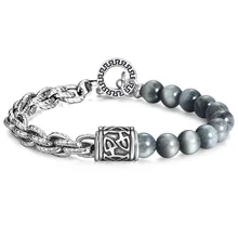 Trendsmax Орлиный глаз камень бусины браслеты для мужчин s мальчиков женщин нержавеющая сталь браслет цепь мужчин ювелирные украшения подарок TBX00301