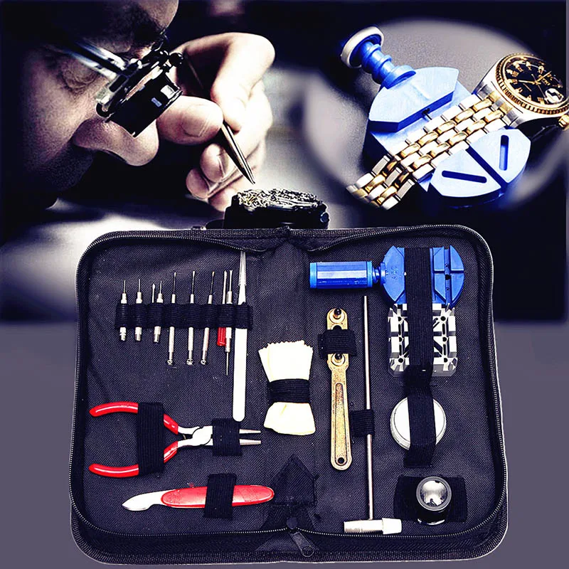

19pcs Watch Repair Tool Kit Link Remover Spring Bar Tool Opener Screwdriver Case GHS99