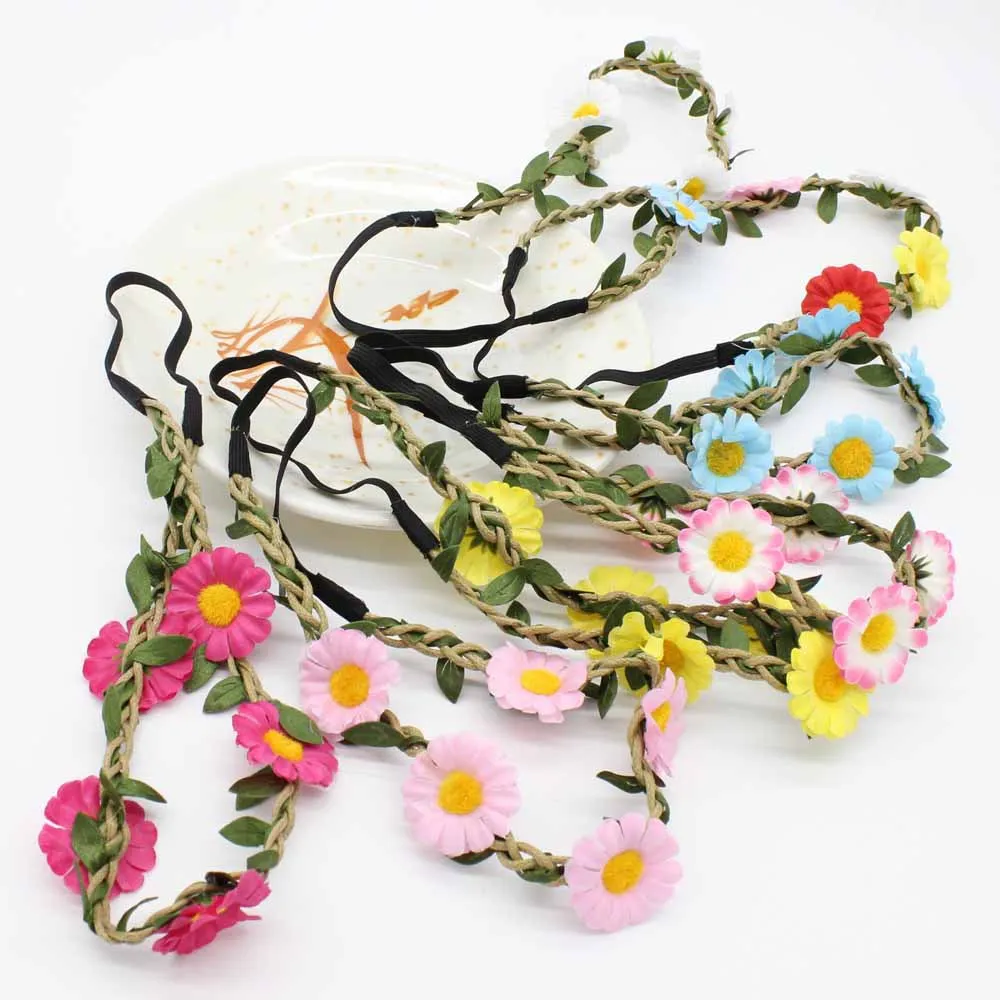 

Women Girl Bohemia Handmade Flower Crown Wedding Wreath Bridal Headdress Headband Hairband Hair Band Accessories 300PCS
