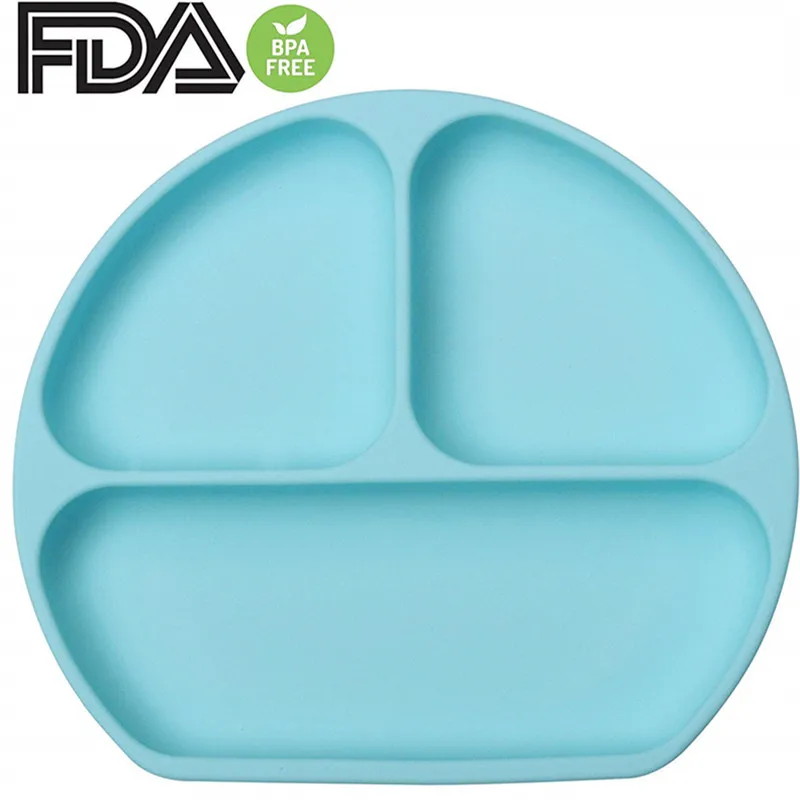 

Children Placemat in Silicone with Strong Plate Edible Suction Cup Anti-Slip Plate for Children FDA and BPA free Microwave Safe