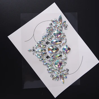 

Chest Temporary Diamond Tattoo Stickers Body Art Bling Bling Flash Breast Rhinestone Jewel Decor Nipple Cover