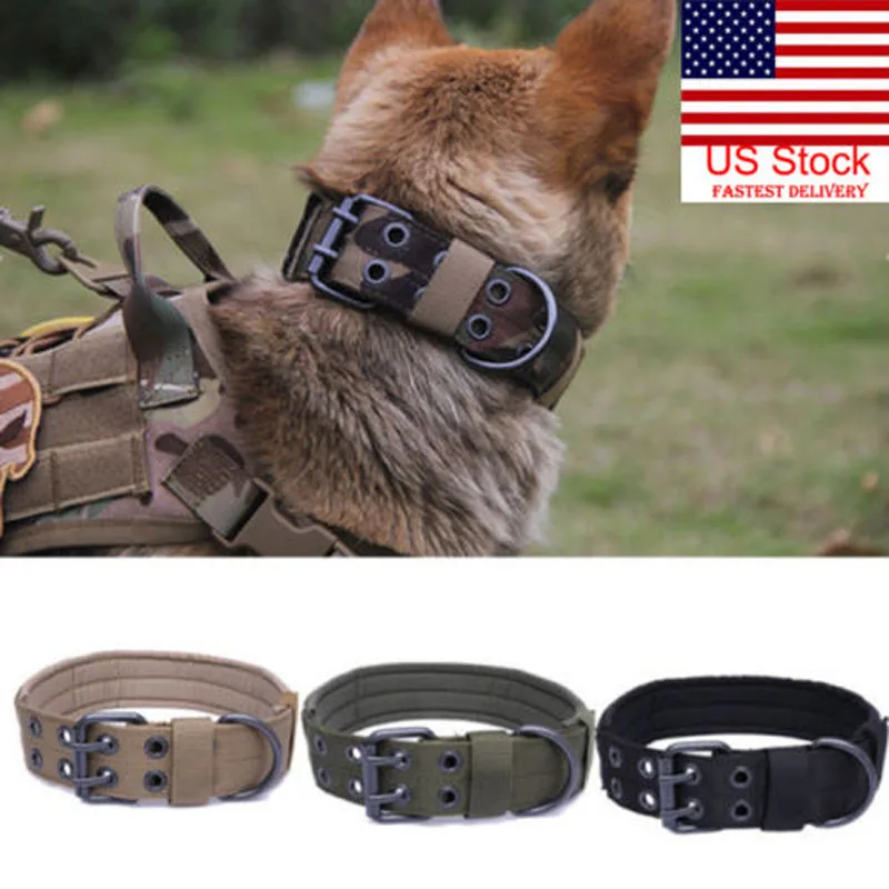 Американский тактический военный Регулируемый ошейник для дрессировки собак нейлоновый поводок металлическая пряжка M-XL крепкие ошейники для собак