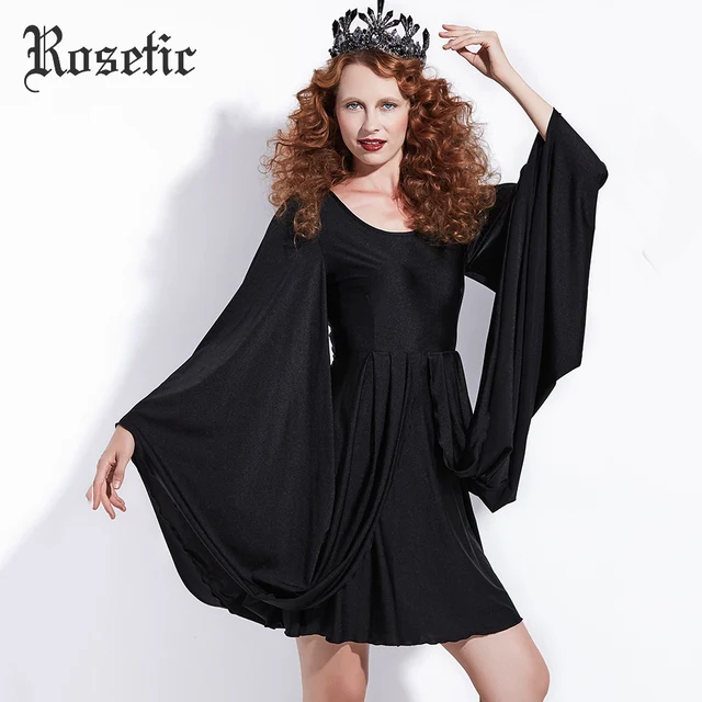 Black dress with batwing sleeves Clearance