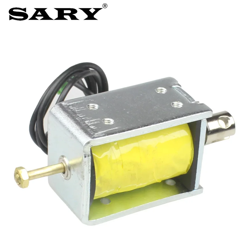 Small electromagnet DC 12V24V miniature push-pull electromagnet push rod tool 10mm stroke 5N holding force 1 pcs