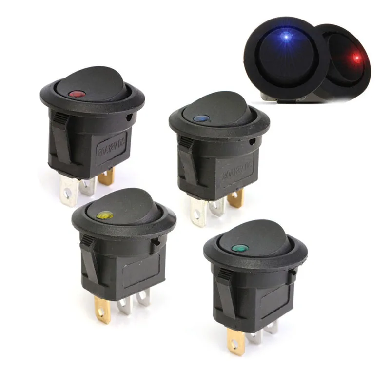 

NEW HOT 1Pcs Car 12V 3 Pin Round Rocker Dot Boat LED Light Toggle Switch SPST ON/OFF Sales
