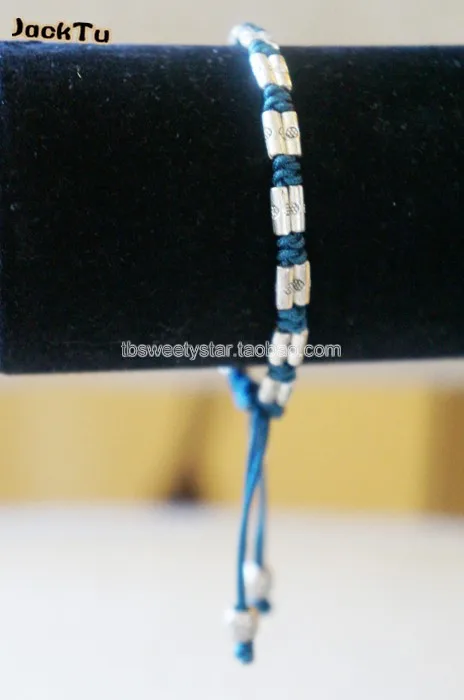 

2017 Free Shipping handmade long parts dark blue nylon friendship bracelet