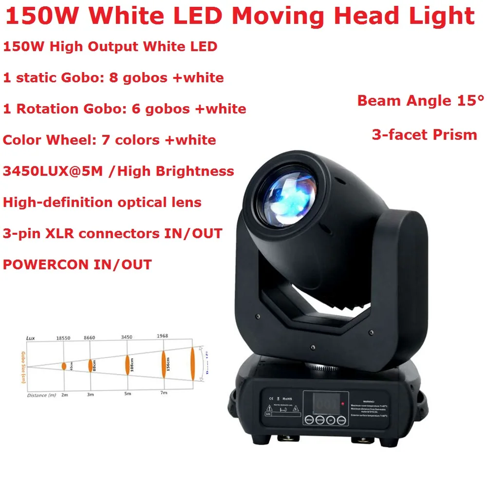 

Высокопроизводительный 150 Вт Светодиодный прожектор с движущейся головкой для диджея DMX, сценическое освещение для дискотеки, прожектор с движущейся головкой, 3-гранная призма для праздника, карнавала