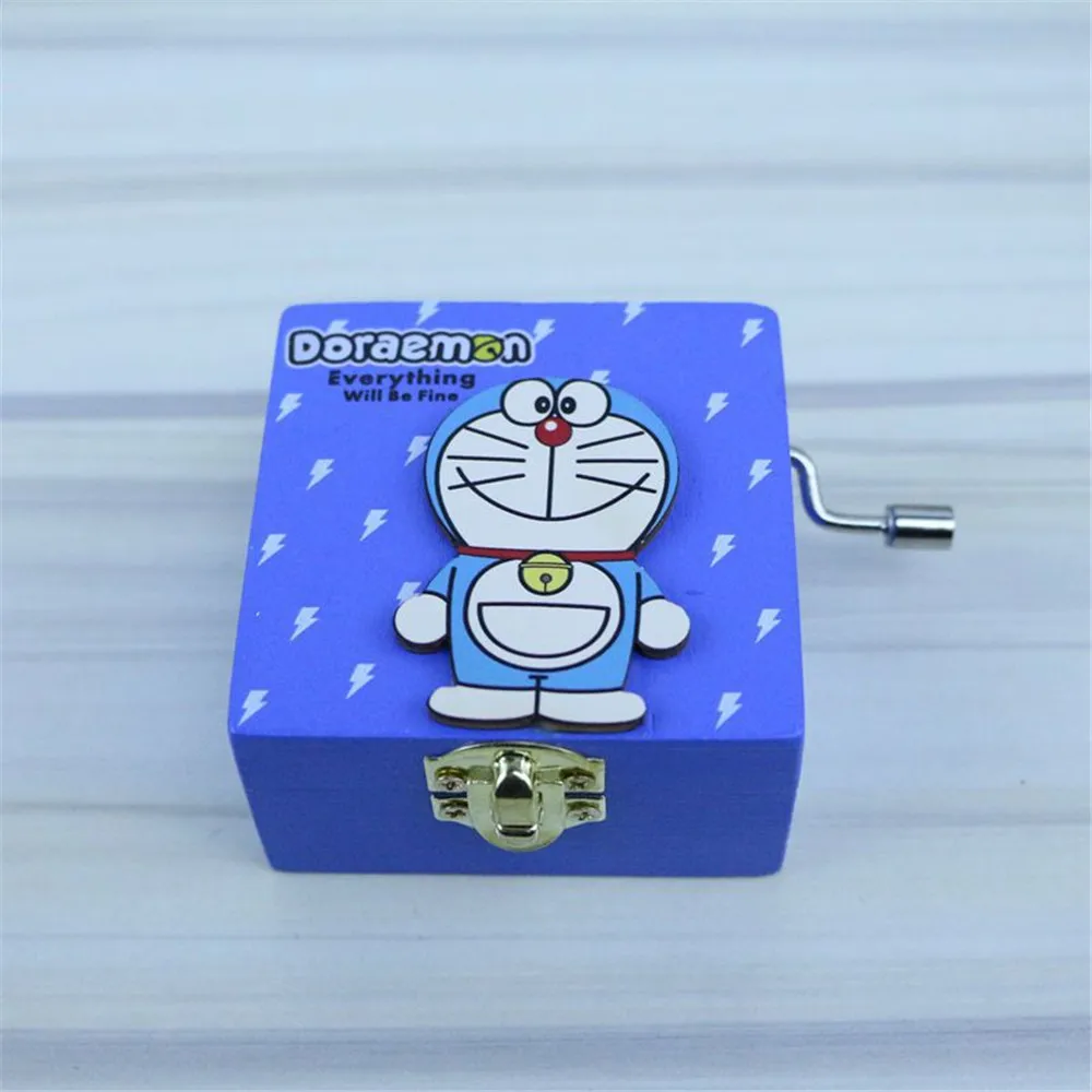 Косплей Doraemon деревянный ручной механический часовой механизм кошка музыкальная шкатулка синий ретро музыкальная шкатулка студенческий день рождения рождественские подарки