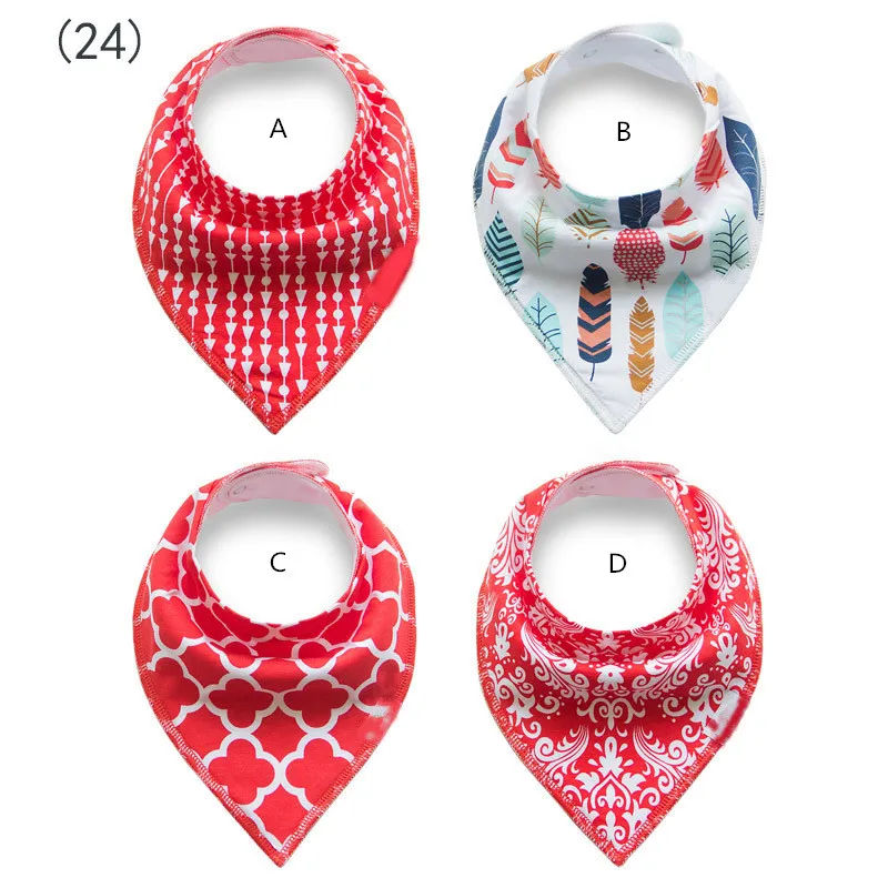 

red and white theme / Christmas bibs Bandana Bibs princess girl / 4pcs/set