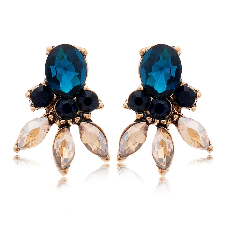 Fashion Crystal Earrings Vintage Punk Style Brand New Stud for Women Gift Fast Shipping 3 Colors Statement|brand stud earrings|fashion earringsstud