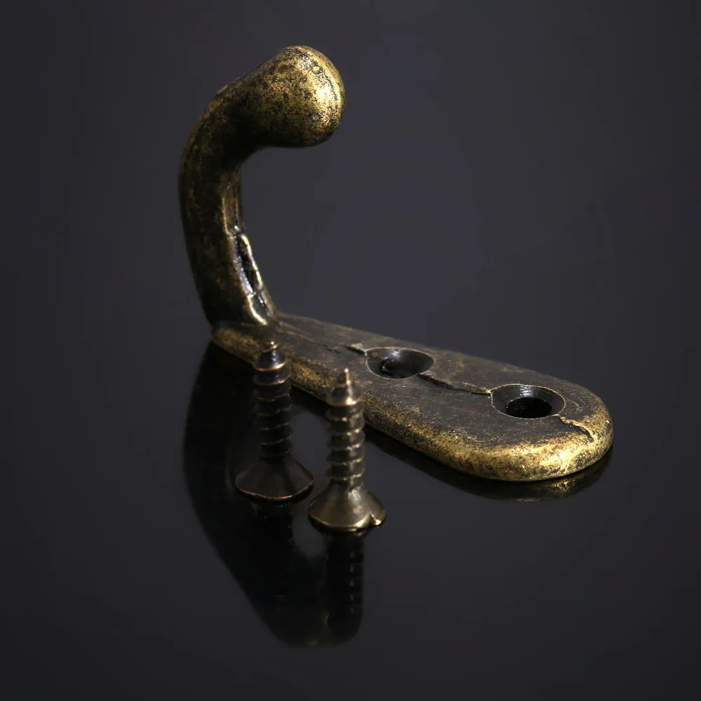 5Pcs Antique Bronze Hooks Zinc Alloy Vintage Wall Hook Hangers Hat Coat