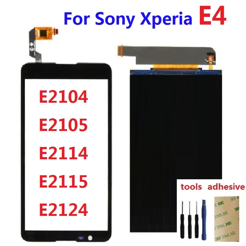 Для sony Xperia E4 E2104 E2105 E2114 E2115 E2124 ЖК-дисплей монитор+ Передний сенсорный экран дигитайзер сенсор+ клей+ комплекты