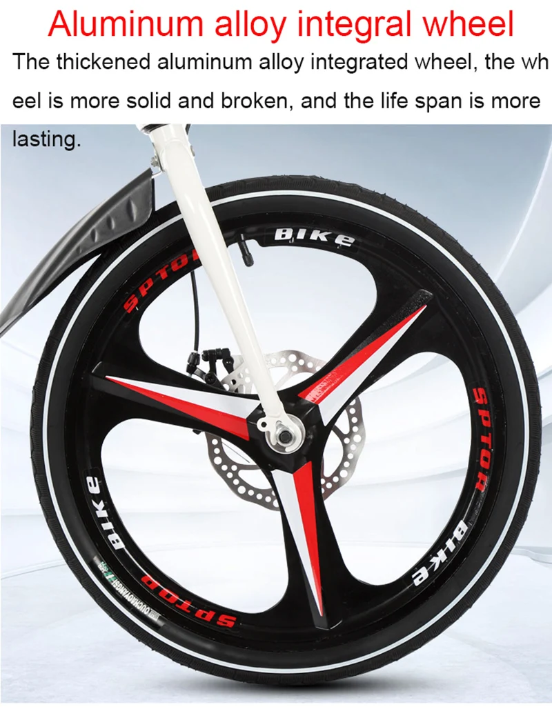 Excellent Folding Bicycle 16-Inch Three-Knife Single-Speed Disc Brake Men And Women Ultra-Light Student Portable Bicycle 13