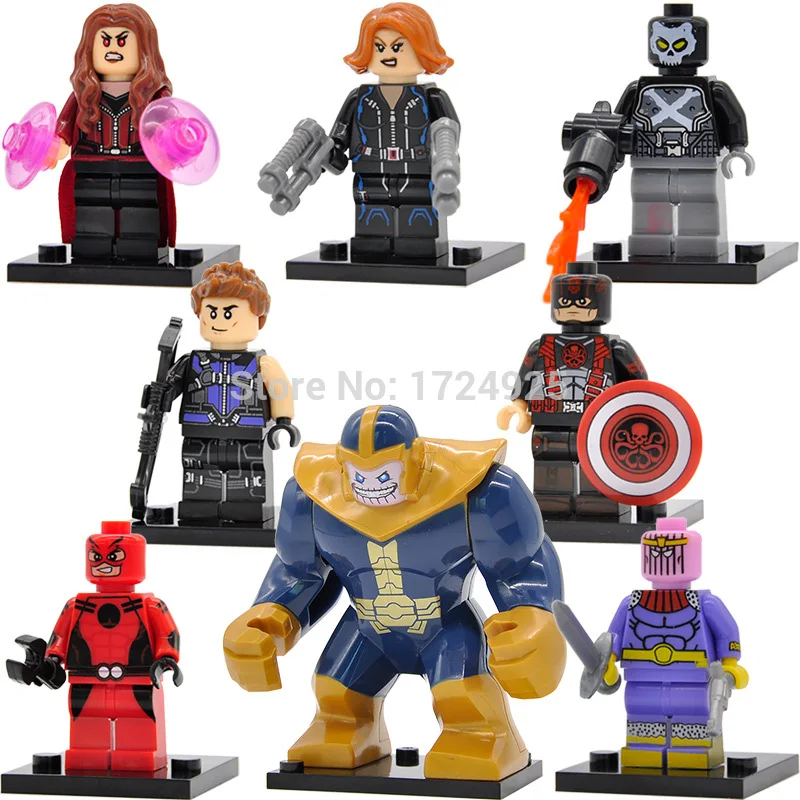 

Single Sale Captain America Ant Man Figure Baron Zemo Scarlet Witch Thanos Crossbones Building Blocks Super Hero Models Toys