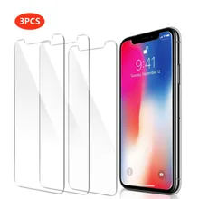 3 шт., закаленное стекло для iphone 8 plus, защитная пленка для экрана для iPhone 7 plus, стеклянная пленка для iPhone X XR XS MAX 6 6s 5 5S 5C SE 4 4S