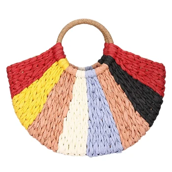 

Summer Straw Luxury Handbags Women Bags For Women Handmade Color Women Beach Handbag