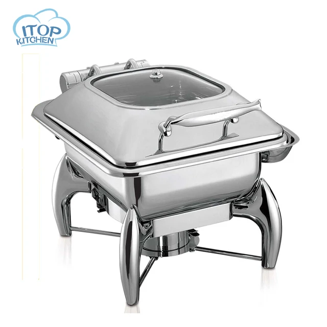 Hydraulic Induction 4L Chafing Dish With 1 2GN Food Pan Buffet Cafeteria Restaurant Stove Pot Hydraulic Induction 4L Chafing Dish With 1 2GN Food Pan Buffet Cafeteria Restaurant Stove Pot