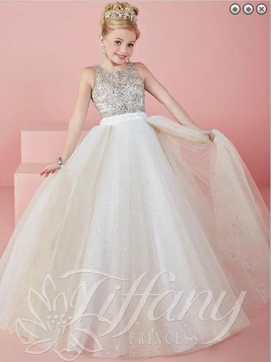 Stunning Pageant Ball Gown Wedding Dress for Girl 2017 Crystal Beads