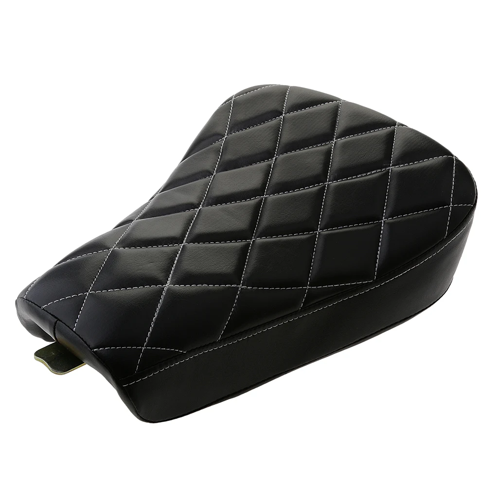 Black Motorcycle Stitching Front Driver Solo Seat Cushion For   Sportster XL1200 350*275*70mm Leather & Sponge Seat Cushion