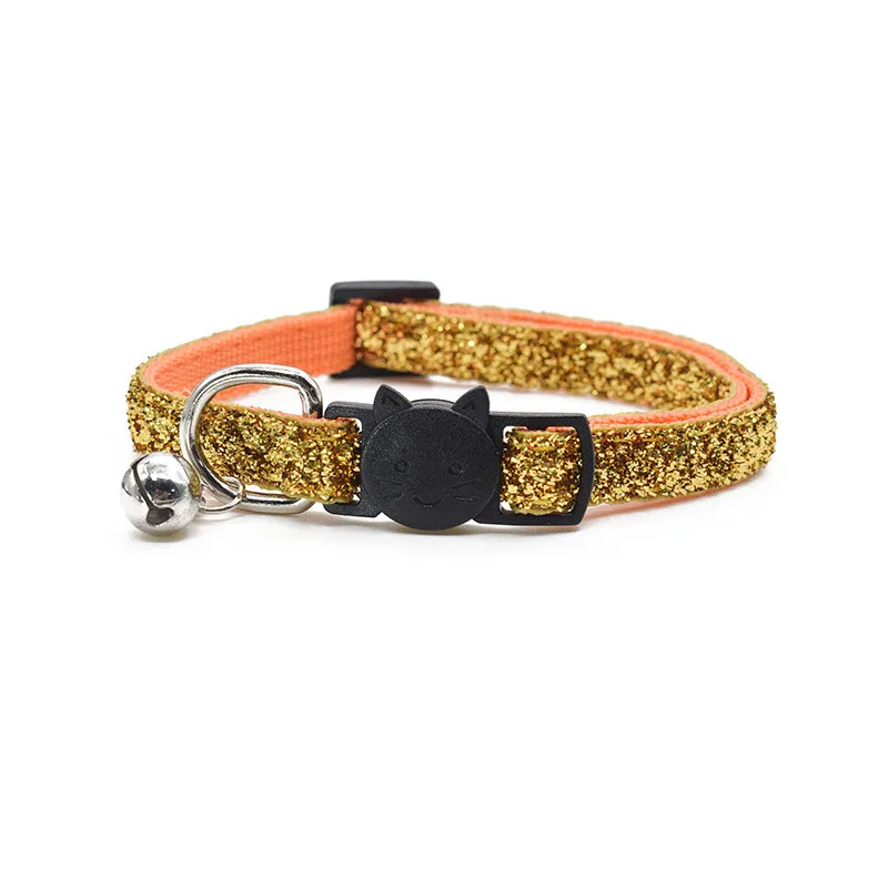 Collier Pour Chat Avec Cloche Pour Chaton Couleur Unie Accessoires A Paillettes Mignon Dessin Anime Pour Le Visage Ajustable En Plomb Pour Animal De Compagnie Aliexpress