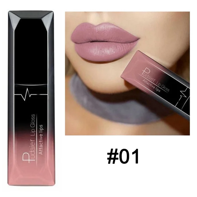 Matte Liquid Lipstick Waterproof Long Lasting Lip Gloss Tint Sexy Red Nude Purple Metallic Lipsticks Makeup Cosmetics 3
