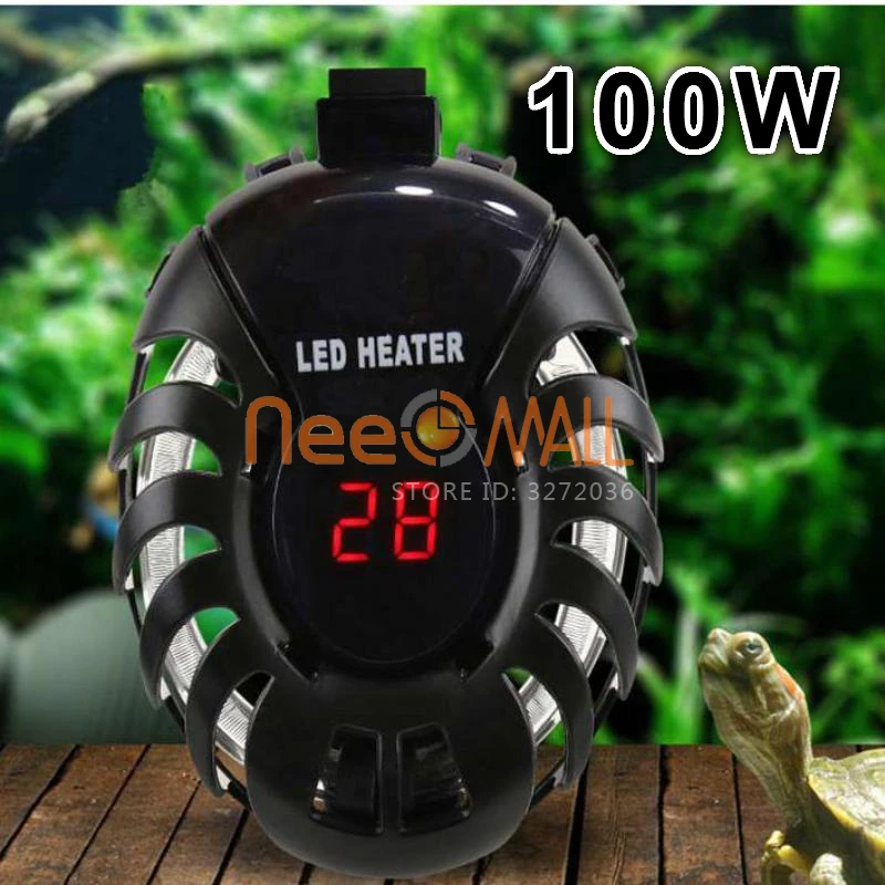 Online 25 100W LED calentador de agua de tanque de peces Digital termostato automático controlador de temperatura de acuario para tanque de tortuga 10 75L