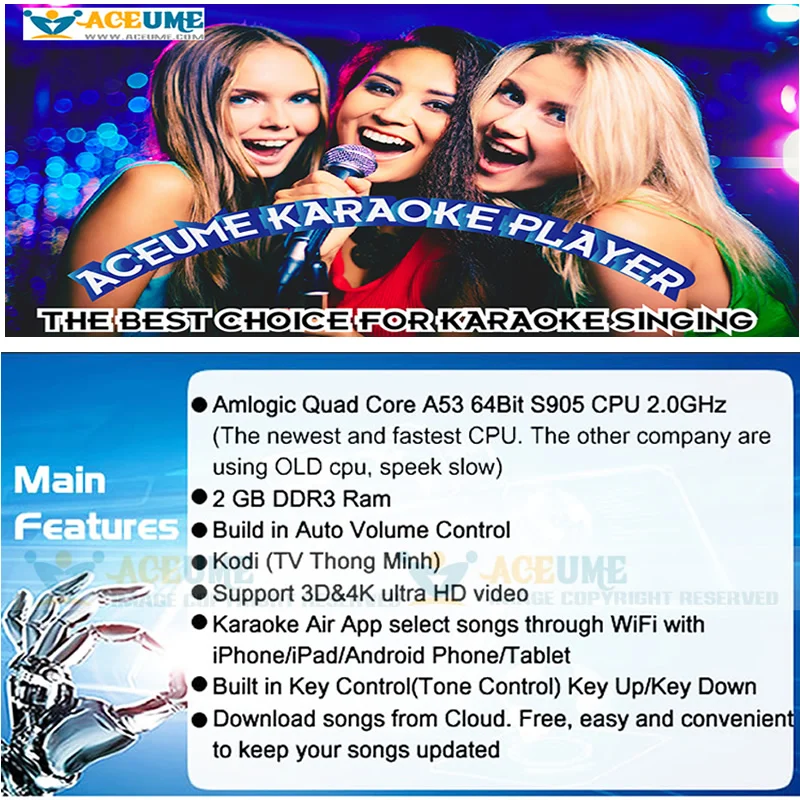 3 ТБ HDD 49K английские бирманские песни Android Cloud Karaoke Machine/jukbox Player AK1C Бесплатная