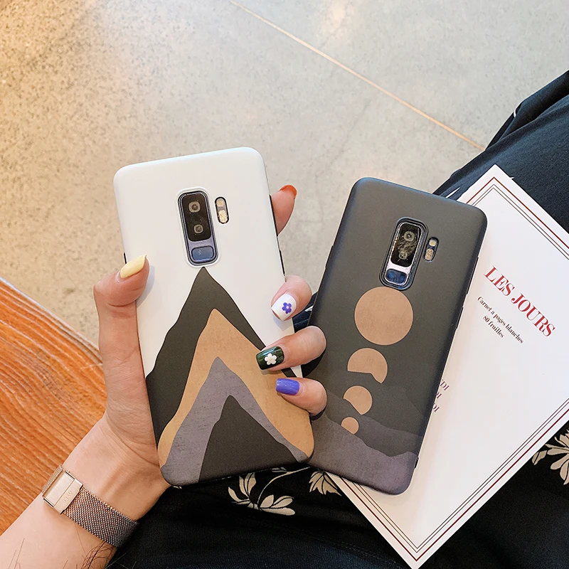

Phone Case for Samsung S8 S9 S10 Plus S10e Mountain sunrise Matte soft cover For Samsung Note 8 Note 9 10Pro back fundas Capa