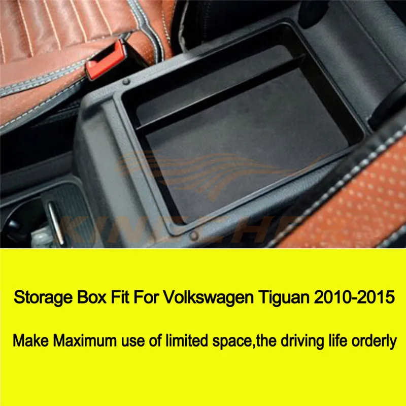 Пригодный для Volkswagen VW Tiguan 2010- салона центр управления подлокотник ящик для хранения декоративные покрытия