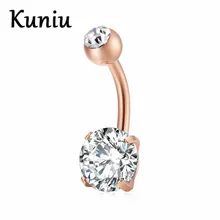 KUNIU Round font b belly b font font b button b font rings for font b